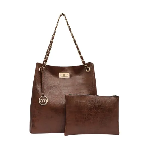 Image of Bagsy Malone Croco Brown Tote (SO2)