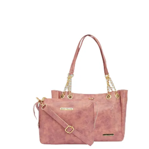 Image of Bagsy Malone Tote Bag Set of 2 (Croco Pink)
