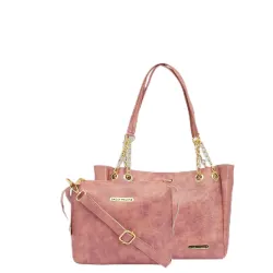 Bagsy Malone Tote Bag Set of 2 (Croco Pink)