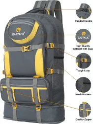 Bagtack Hi-Capacity Travel Rucksack Outdoor Sport Hiking Bag Trekking Bag 65 L