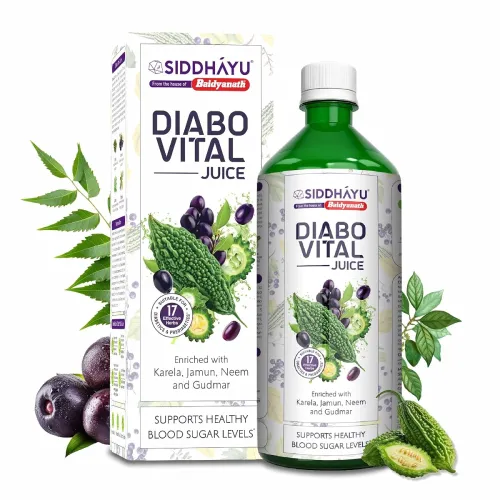 Image of Baidyanath Asli Ayurved Diabo Vital Juice | Herbal Blend with Karela, Jamun