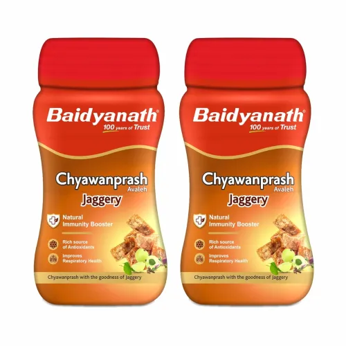 Image of Baidyanath Ayurved Jaggery Chyawanprash - 750gm | Made with Goodness of Gur | Enriched with Amla | Helpful in Cough & Co
