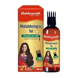 Baidyanath Ayurved Mahabhringraj Pure Ayurvedic Hair Oil (100 ml), Provides Complete Hair Nourishment- No Added Chemical