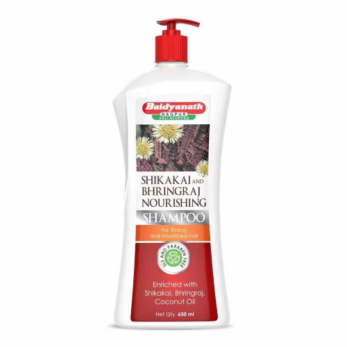 Image of Baidyanath Asli Ayurved Shikakai and Bhringraj Nourishing Shampoo - 650 ml | Hair Strong Shampoo | Coconut Oil | Sulfate
