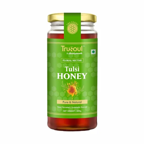 Image of Baidyanath Trusoul Pure Natural Tulsi Honey 500g Glass Jar