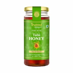 Baidyanath Trusoul Pure & Natural Tulsi Honey 500g | Wild Forest Sourced | Natural Immunity Booster | Raw & Unprocessed Honey | No Adultration | Glass Jar | Lab Certified