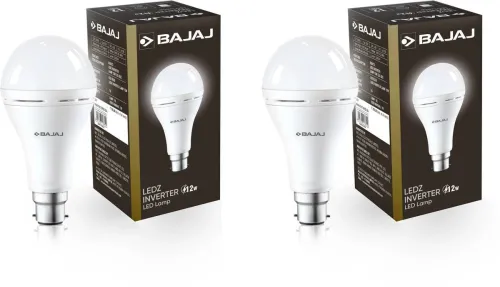 Image of BAJAJ 12 W Inverter Round B22 LED Bulb (Pack of 2)