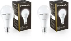 BAJAJ 12 W Inverter Round B22 LED Bulb (Pack of 2)
