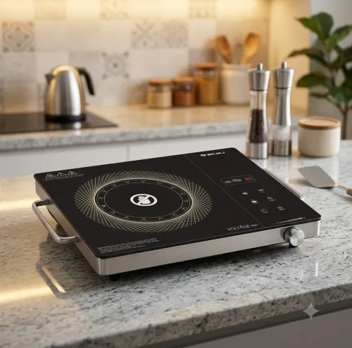 Image of BAJAJ 2200 W Infrared Cooktop Jog Dial, Touch Panel, Push Button