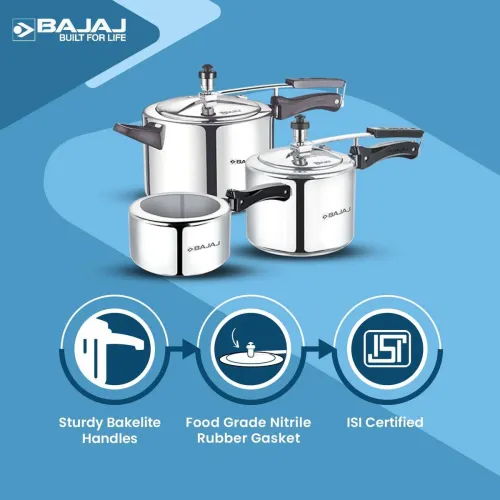 Image of BAJAJ 2 L, 3 L, 5 L Inner Lid Pressure Cooker 