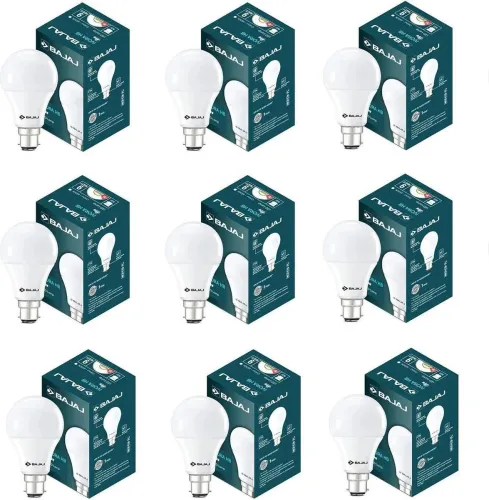 Image of BAJAJ 9 W Basic Round B22 LED Bulb (White, Pack of 9)