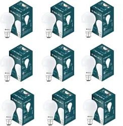 BAJAJ 9 W Basic Round B22 LED Bulb (White, Pack of 9)