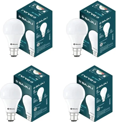 Image of BAJAJ 9 W Basic Round B22 LED Bulb (White, Pack of 4)