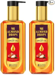 Bajaj Almond Drops Almond + Argan Hair Oil - 200Ml | Provides 3-Way Damage Protection | For Soft And Shiny Hair | Non-St