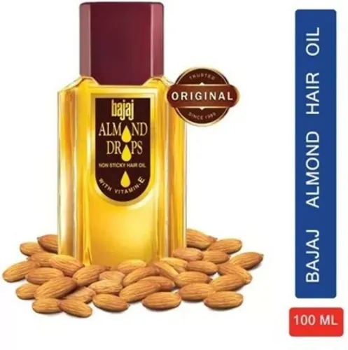 Image of BAJAJ Almond Drops Hair Oil enriched with 6X Vitamin E, 100ml