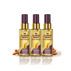 Bajaj Almond Drops Hair Serum 50 ml (Pack of 3) | With Almond Oil & Vitamin E | Nourishes Dry & Frizzy Hair.