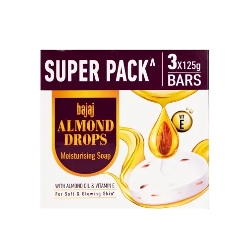 Image of Bajaj Almond Drops Moisturising Soap, 125 gm (Pack of 3)