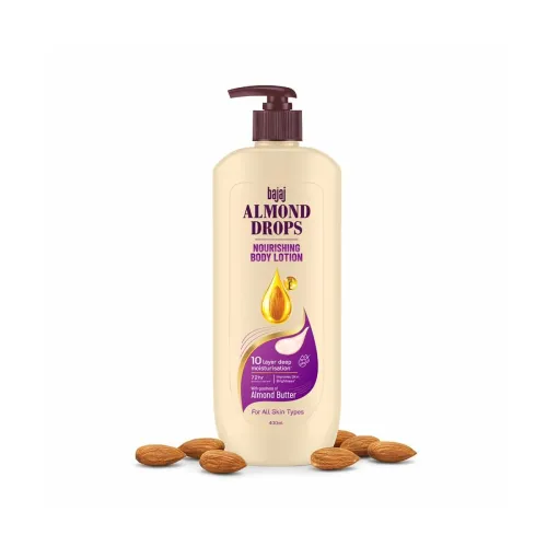 Image of Bajaj Almond Drops Nourishing Body Lotion With Almond Butter | 72 Hr Moisture Retention | Enhances Skin Glow | Improves 