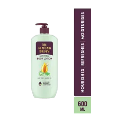 BAJAJ Almond Drops Ultralight Body Lotion, Hydration-Aloe Vera, Almond Oil & Vitamin E (600 ml)