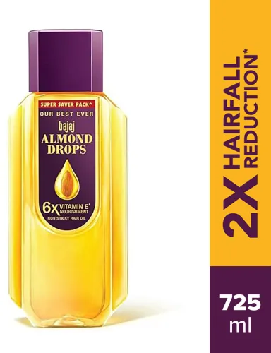 Image of BAJAJ Almond Drops with 6X Vitamin E Hairfall Reduction Hair 725ml