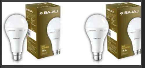 Image of BAJAJ 8.5 W Basic Round B22 Inverter Bulb (White, Pack of 2)