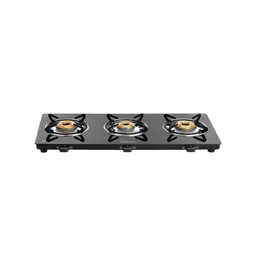 Image of Bajaj Black Glass UCX 3 Burner Slim Gas Stove