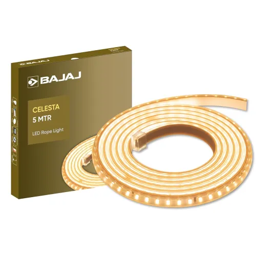 Image of Bajaj Celesta Led Rope Light 120L 5M Cdl | 3.5 Kv Surge Protection | Energy Efficient | Waterproof | Rust Resistant | Wa