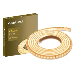 Bajaj Celesta Led Rope Light 120L 5M Cdl | 3.5 Kv Surge Protection | Energy Efficient | Waterproof | Rust Resistant | Wa