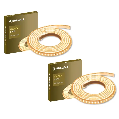 Image of Bajaj Celesta LED Rope Light 5M (Pack of 2, Warm White) 