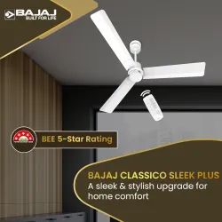 Bajaj Classico Sleek Plus 1200MM (48\) BLDC Ceiling Fans For Home | BEE 5 Star Rated Energy Efficient Ceiling Fan |
