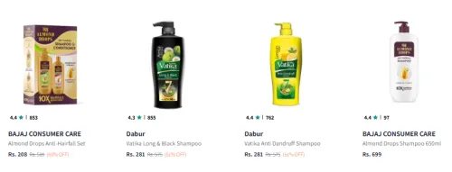 Image of BAJAJ CONSUMER CARE Almond Drops Anti-Hairfall Shampoo Starting At @₹208