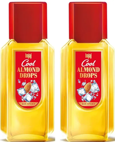 Image of BAJAJ Cool Almond Drops Non Sticky Hair Oil 300ml Pack Of 2 Hair Oil (600 ml)
