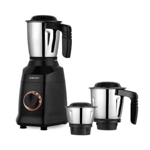 Image of Bajaj Military Series Finesse 750W Mixer Grinder | 3 Stainless Steel Military Grade Jars* | DuraCut Blades | 750 Watts |
