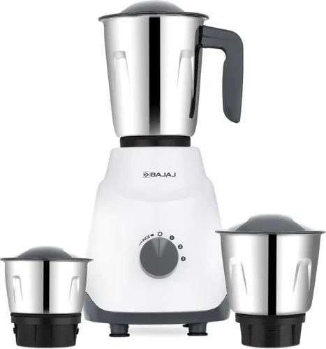 Image of BAJAJ GX1 Ninja Series 500 W Juicer Mixer Grinder  (410640 | 3 Jars | White/Grey)