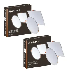 Bajaj Polycarbonate Hyperion LED Multi CCT Panel 15W Square | 15W Square LED Surface Light | Modern Multicolor Lights fo