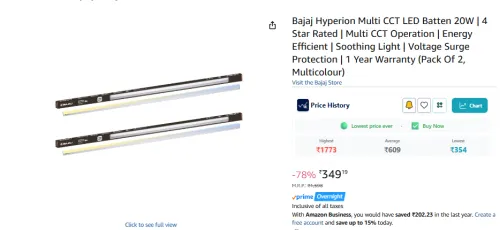 Image of Bajaj Hyperion Multi CCT LED Batten 20W Po2