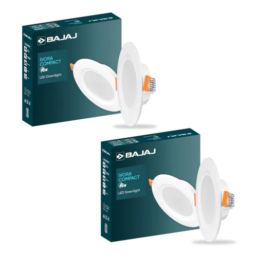 Image of Bajaj Polycarbonate Ivora Compact Downlight Pack of 2