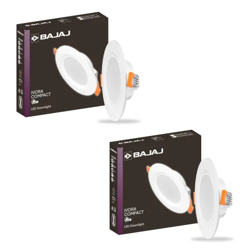 Image of Bajaj Polycarbonate Ivora Downlight 2Pcs