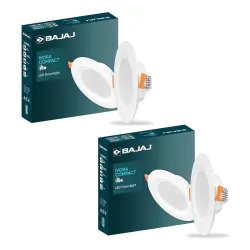 Bajaj Polycarbonate Ivora Compact Downlight (Pink, Pack of 2)