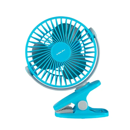 Image of Bajaj Pygmy Mini Fan 110MM | USB Charging | Multi-Clip Function | Rechargeable | 4-Hr Back-up | Silent Operation | 