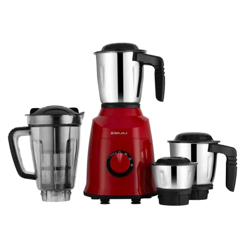 Image of Bajaj Rex Military Series 750W Mixer Grinder (4 Jars, Red/Black) 