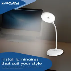 Bajaj White Acrylic Softlite Abstract Shaped Table Lamp