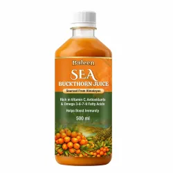 Baleen Sea Buckthorn Juice 500ml (Pack of1) | Himalayan Sea Buckthorn Berry Juice With Omega 3 6 9 & 7 Fatty Acids | Pure Seabuckthorn Pulp Juice with Vitamin C Antioxidants