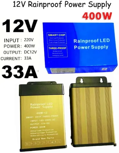 Image of BALRAMA 400 Watt Rainproof LED Power Supply AC DC Converter 12 Volt 33.3A SMPS Adaptor Power Supply Electronic Hobby Kit