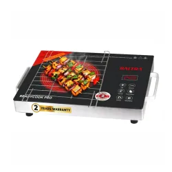 BALTRA Infrared Induction Cooktop 2400W with Grill Rack, Infrared Glass Top, Digital Touch Control, Auto-Off Safety, 3 C