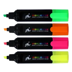 Bambalio Fluorescent Highlighters – 8 Pack (4 Colors)