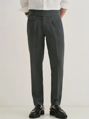 Image of Banana Club Men Classic High-Rise Pleated Trousers
