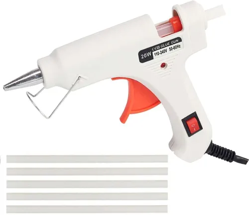 Image of bandook 20 Watt With 05 Glue Sticks Hot Melt Glue Gun White Color With Power Indicator Standard Temperature Corded Glue 