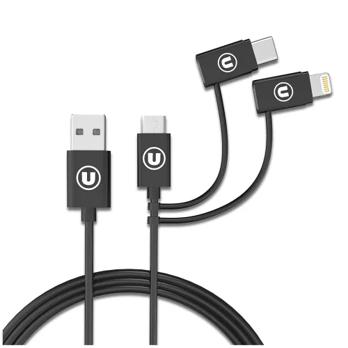 Image of Bandridge MFI Certified 3 in 1 Charging Cable Fast Charging and Data Sync USB Cable for Android Smartphone,IOS & Type C 