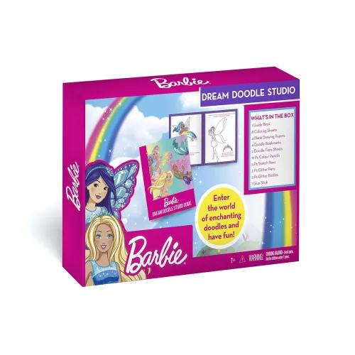 Image of Barbie Dream Doodle Studio - Doodle Activity Kit for Kids Age 7 Years & Above - Fun with doodling & colouring beautiful 